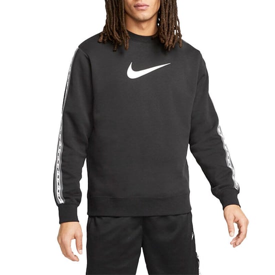 Nike Black Mens Repeat Tape Fleece Sweatshirt - Image 1