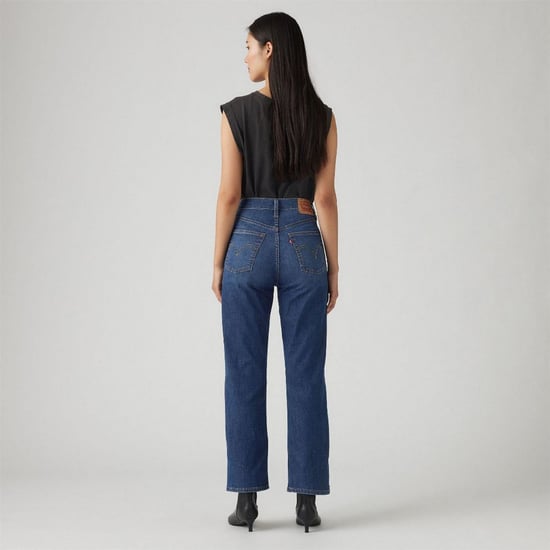 Women's Levis Ribcage High Rise Straight Leg Jeans in Cool Agenda - Image 4