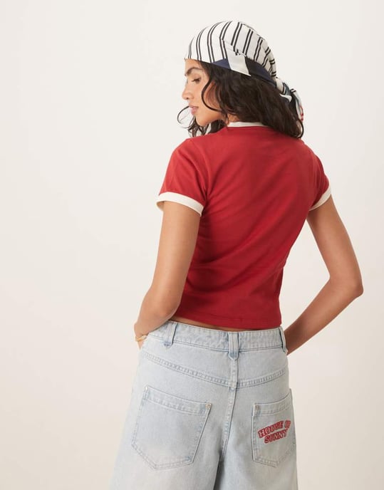 House of Sunny baby hackney t-shirt in cherry red - Image 4