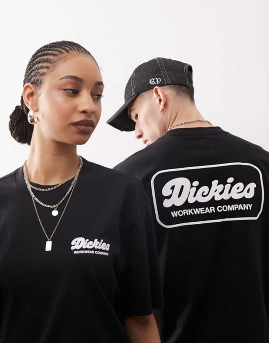Dickies lewistown back print logo t-shirt in black - Image 1