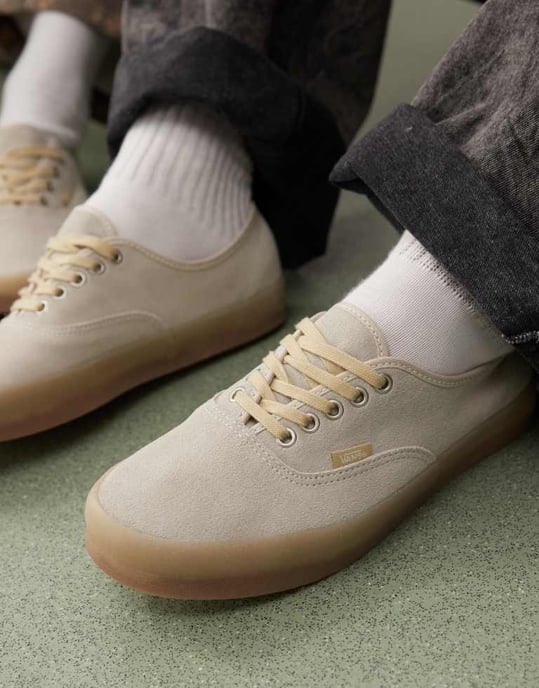 Vans Authentic suede trainers with crepe sole in beige - Image 3