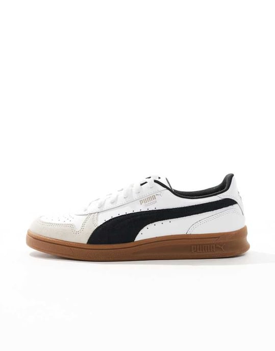 Puma Indoor trainers in white with gum sole - Image 2