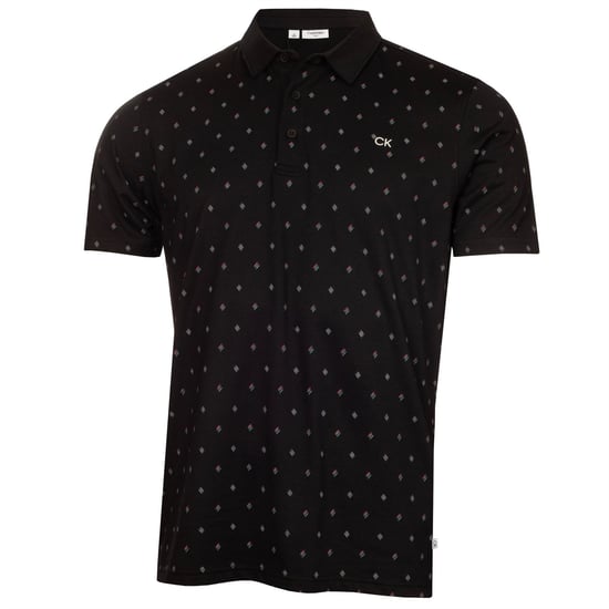 Men's Calvin Klein Golf G Stk Prnt Polo in Black - Image 1