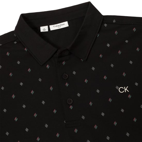 Men's Calvin Klein Golf G Stk Prnt Polo in Black - Image 3