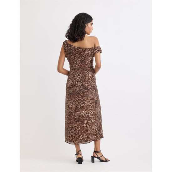 Women's Nobodys Child Skylar One Shoulder Midi Slip Dress in Multi - Image 4