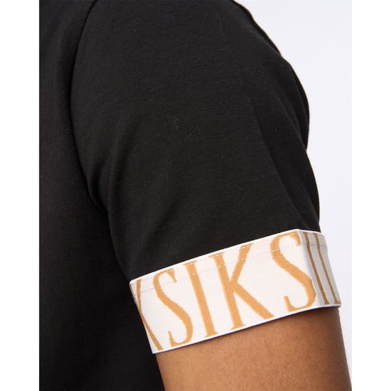 Men's SikSilk Tech T Shirt Sn99 in Black - Image 4