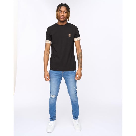 Men's SikSilk Tech T Shirt Sn99 in Black - Image 5
