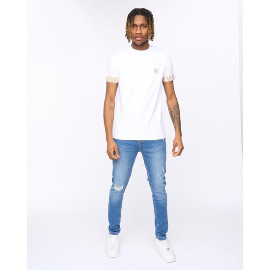 Men's SikSilk Tech T Shirt Sn99 in White - Image 5