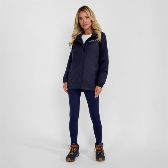 Women's Minoti Women Packaway Waterproof Jacket With Zipped Pockets Navy in Navy - Image 3