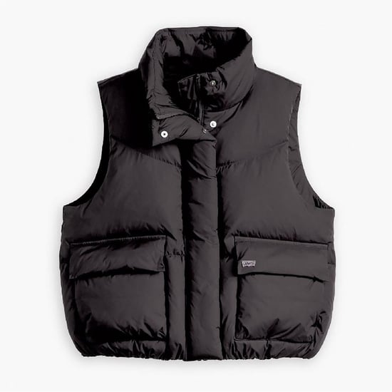 Women's Levis Western Bubble Vest Anthracite in Caviar - Image 1
