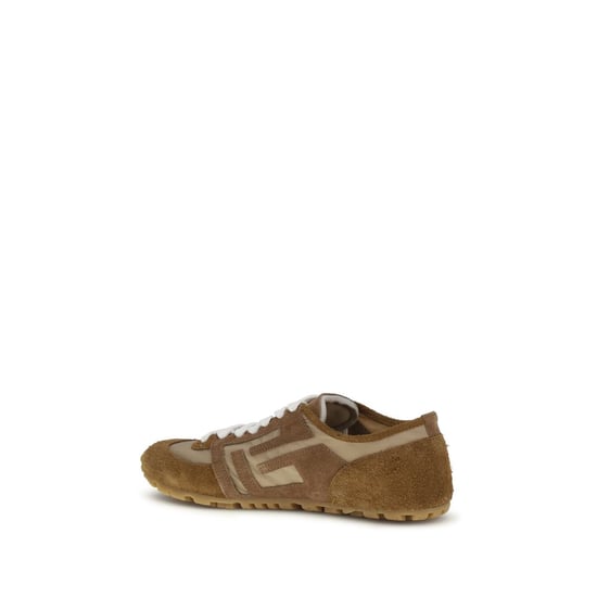 Balmain Beige Kalfskleren Bos Taurus Sport Sneakers - Image 3