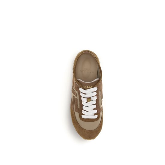 Balmain Beige Kalfskleren Bos Taurus Sport Sneakers - Image 4