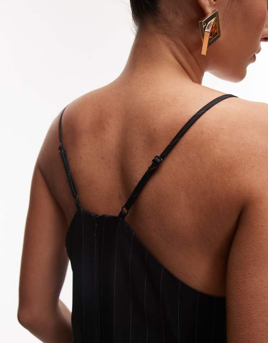 Topshop skräddarsydda randiga midi klänning med spaguettiband - Image 3