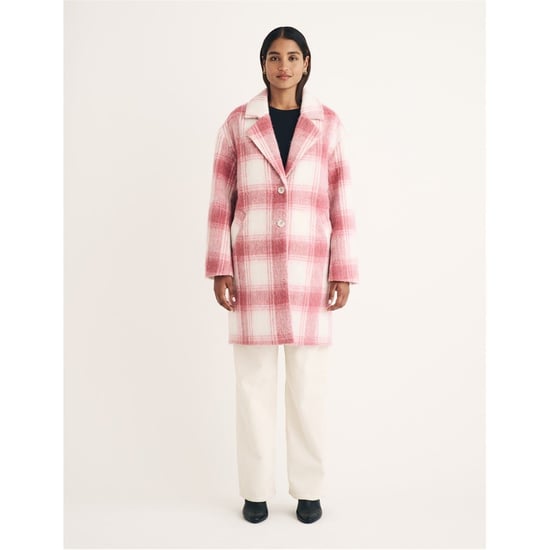 Women's Nobodys Child Plaid Teddy Bear Coat in Pink - Image 1