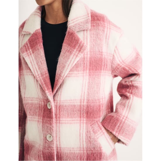 Women's Nobodys Child Plaid Teddy Bear Coat in Pink - Image 3