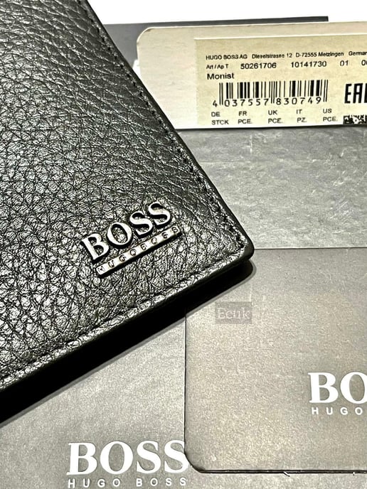 HUGO BOSS Monist Men's Leather Bifold Wallet in Black Gift Pack - Image 3