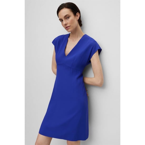Women's Boss Debrany V-Neck Knee Length A-Line Dress in Open Blue - Image 3