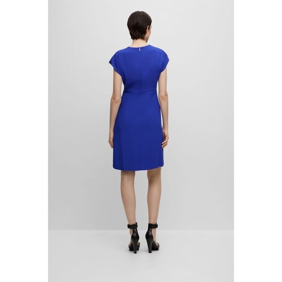 Women's Boss Debrany V-Neck Knee Length A-Line Dress in Open Blue - Image 6