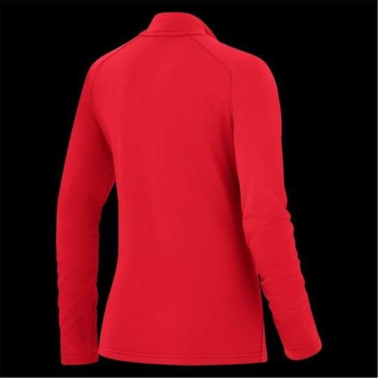 Women's Nike Quarter Zip Funnel Neck Long Sleeve Athletic Top in University Red - Image 3