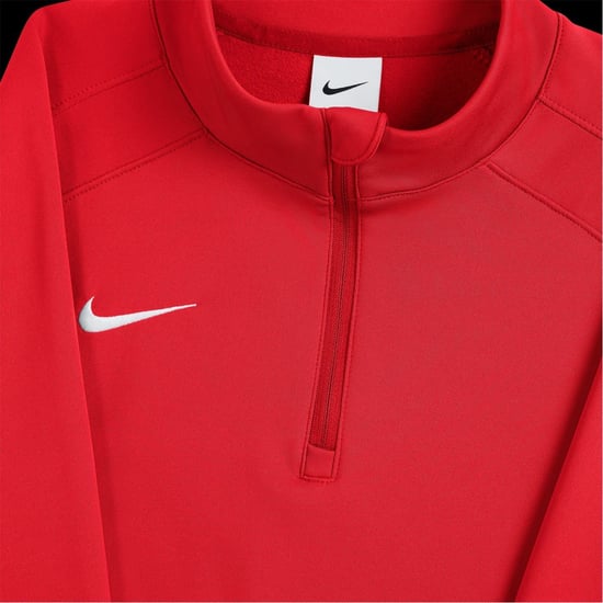 Women's Nike Quarter Zip Funnel Neck Long Sleeve Athletic Top in University Red - Image 4