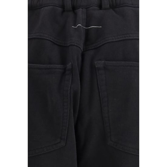 MM6 Black Cotton Athletic Pants - Image 3