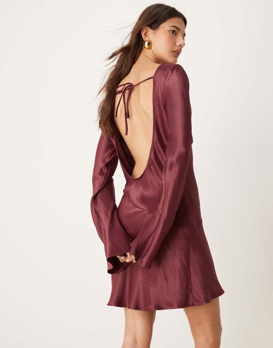 ASOS DESIGN änglärmuddar lågt rygg mini klänning - Image 2