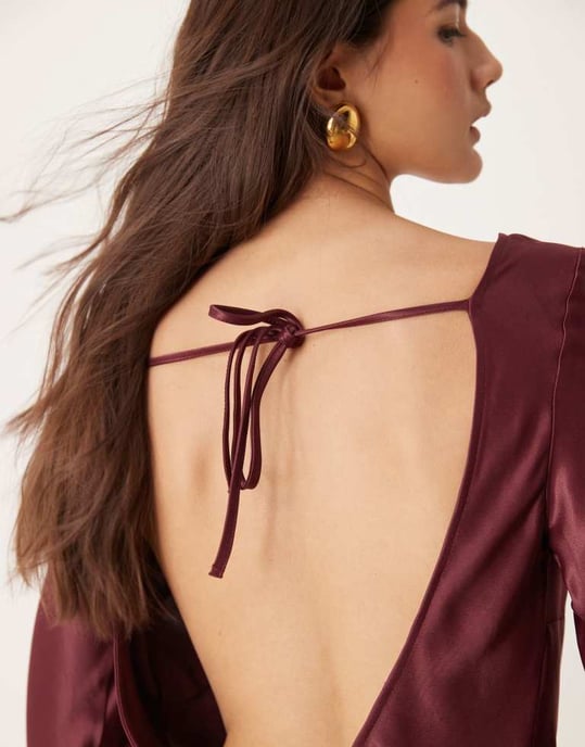 ASOS DESIGN änglärmuddar lågt rygg mini klänning - Image 3