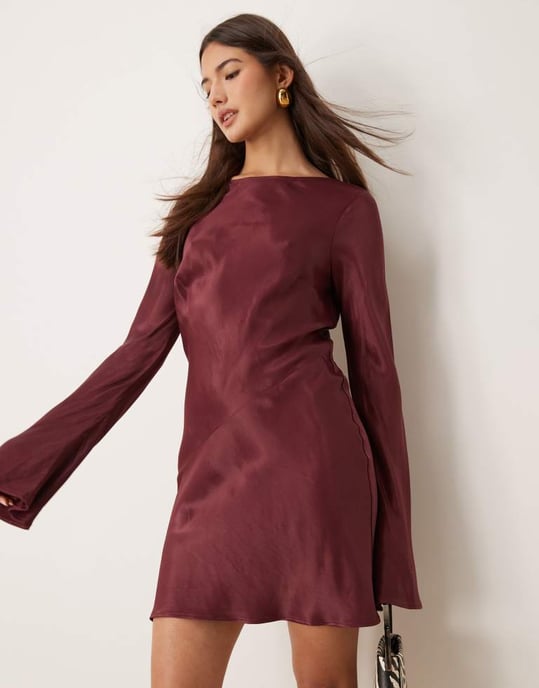 ASOS DESIGN änglärmuddar lågt rygg mini klänning - Image 4