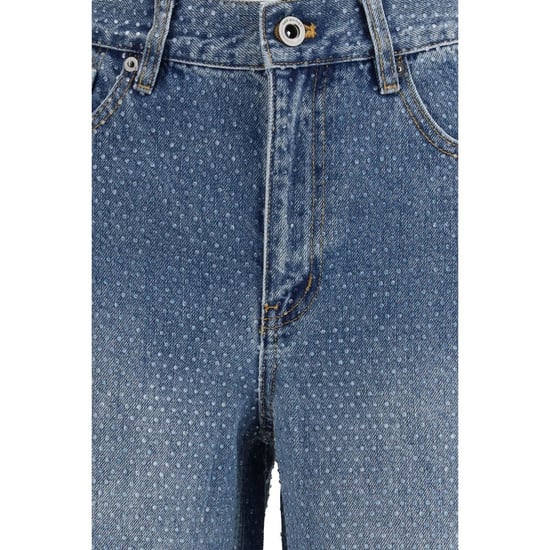 Self-Portrait Blauwe Katoenen Rechte Jeans - Image 3
