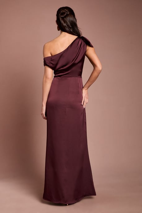 Fallen Shoulder Bow Detail Bridesmaid Maxi Dress - Image 3