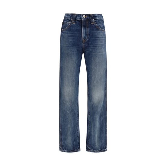 Khaite Blue Cotton High-Waisted Jean - Image 1