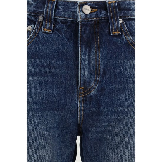 Khaite Blue Cotton High-Waisted Jean - Image 3