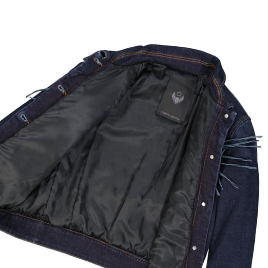 Frankie Morello Blauw Katoenen Denim Jas - Image 3