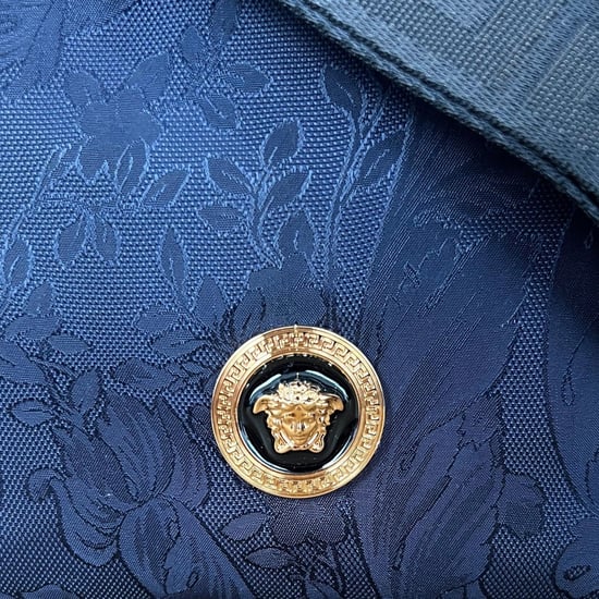 Versace Medusa Logo Jacquard Crossbody Bag Navy Black - Image 3
