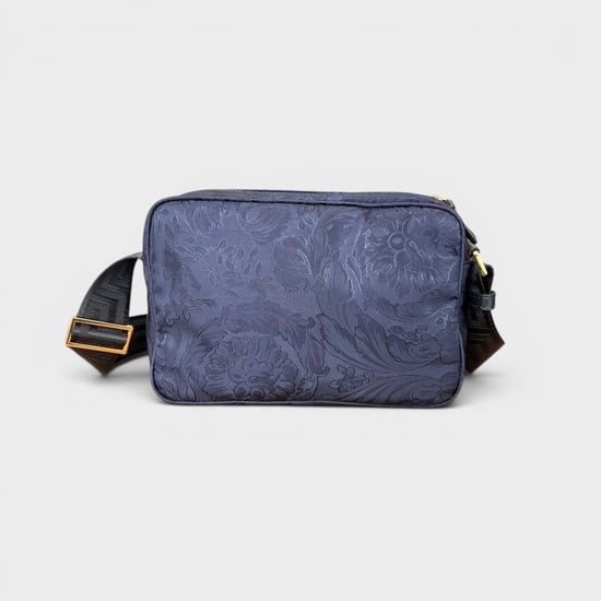 Versace Medusa Logo Jacquard Crossbody Bag Navy Black - Image 6