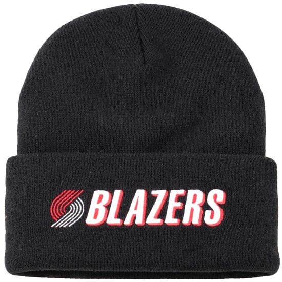 Mitchell & Ness NBA Portland Trail Blazers Team Logo Cuff Black Beanie - Image 1