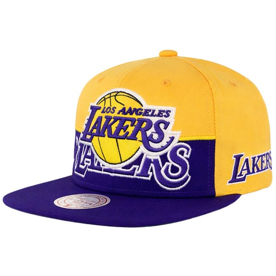 Mitchell & Ness NBA Los Angeles Lakers Half and Half Purple/Yellow Cap - Image 1
