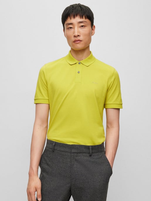 Mens Bright Green Pallas Polo Shirt - Image 1