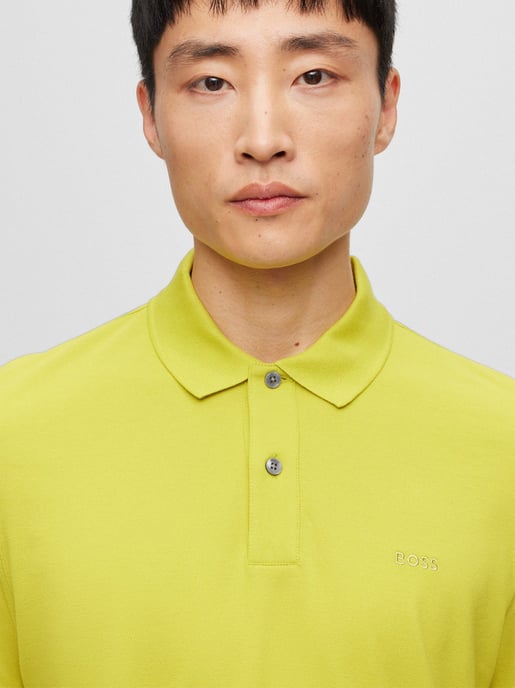 Mens Bright Green Pallas Polo Shirt - Image 2