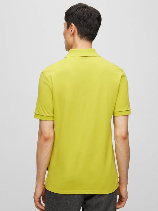 Mens Bright Green Pallas Polo Shirt - Image 3