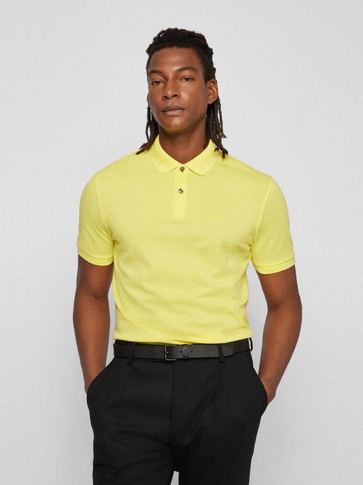 Mens Bright Yellow Pallas Polo Shirt - Image 1