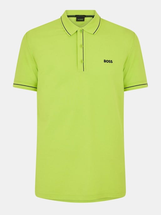 Mens Bright Green Paule Polo Shirt - Image 1