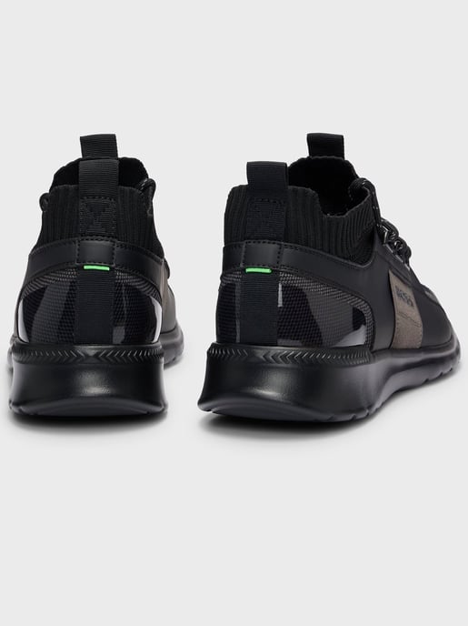 Mens Black Extreme Knit & Suede Trainer - Image 3