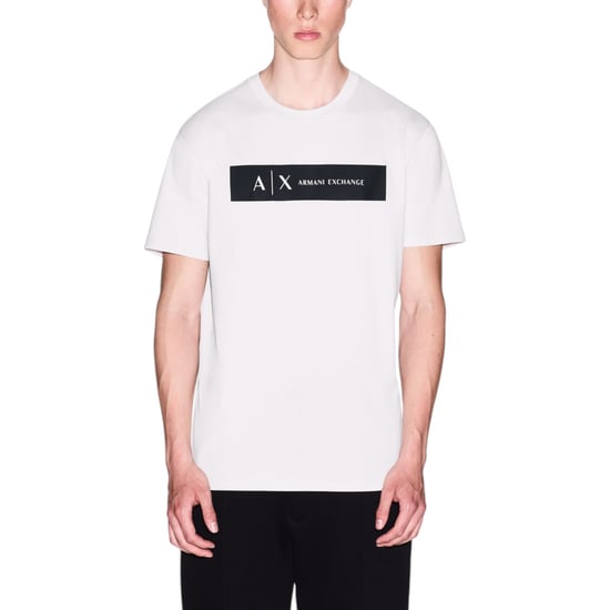 Armani Exchange Mens T-Shirts Central Logo Print Cotton Tee Summer Top Black - Image 1