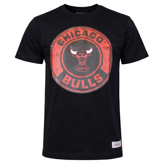 Mitchell & Ness NBA Chicago Bulls Tonal Floral Mens Black T-Shirt - Image 1