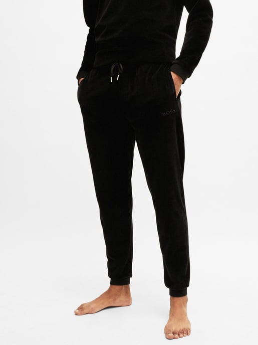 Mens Black Velour Jogger - Image 1