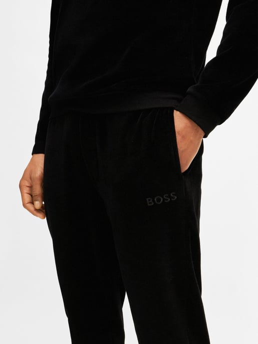 Mens Black Velour Jogger - Image 2