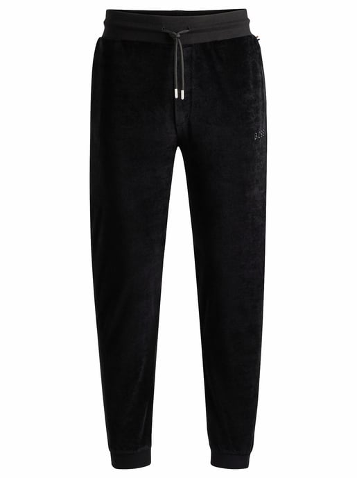 Mens Black Velour Jogger - Image 3