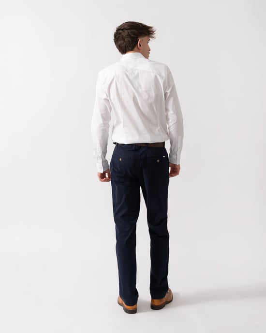Regular Fit Chinos in Navy - Image 3