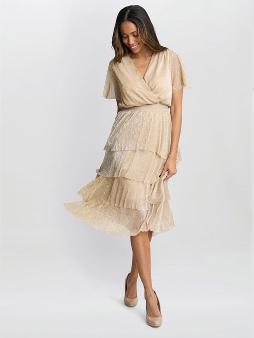 Cheri Metallic Knit Tiered Dress - Image 3